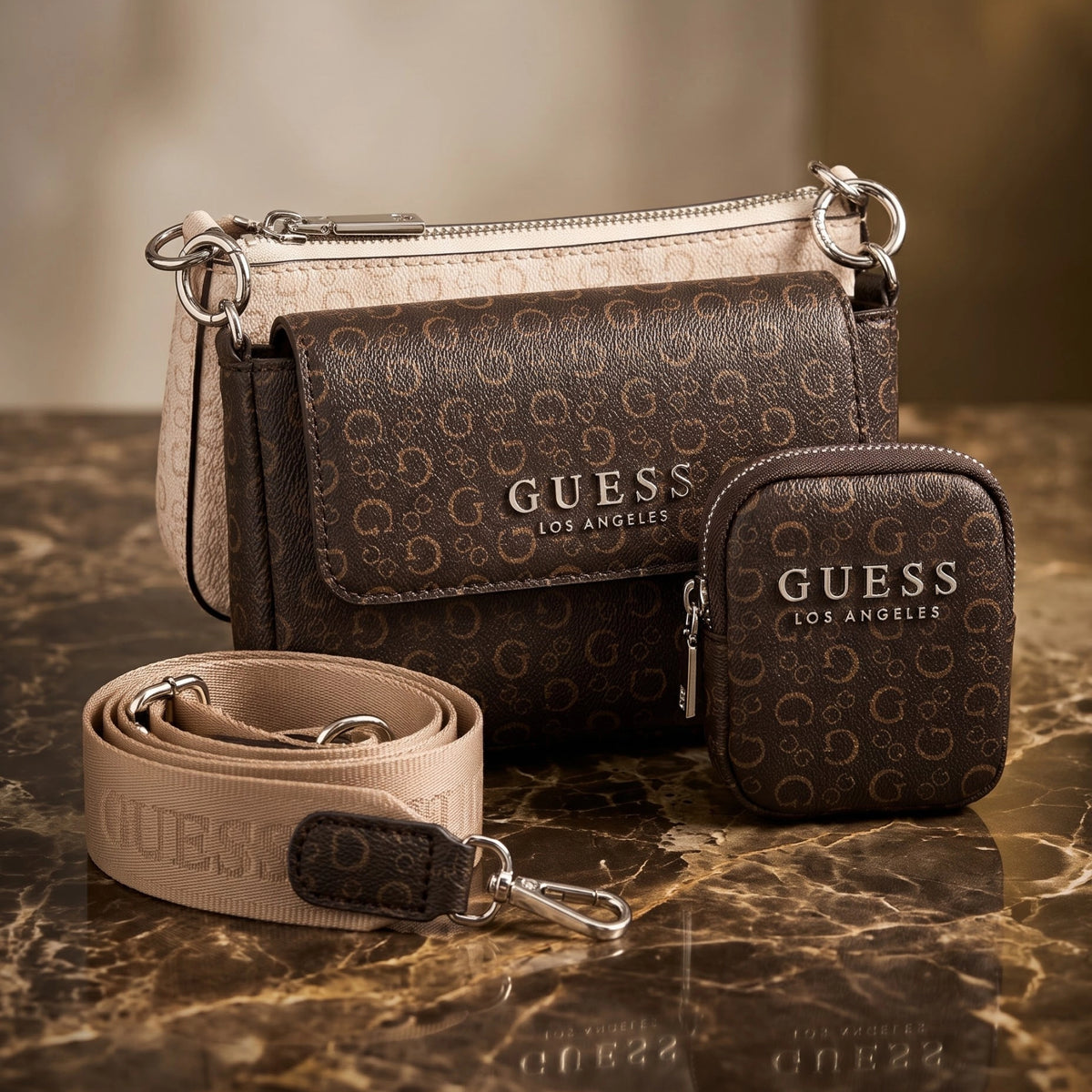 Crossbody multipiezas Guess 3 en 1